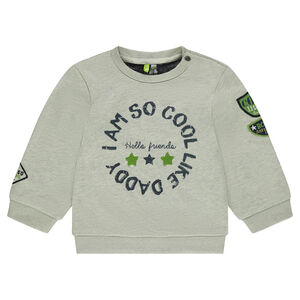 Sweat en molleton avec badges et inscription printée 