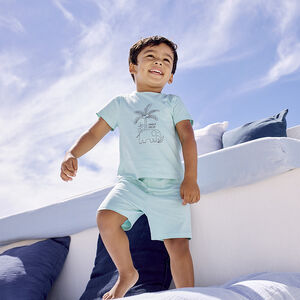 Set pyjama court print éléphant pour bébé garçon 