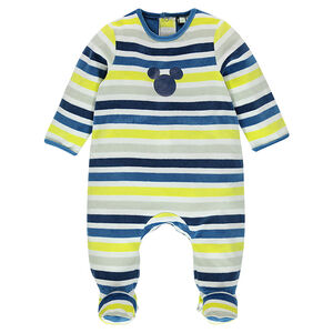 Dors-bien en velours rayé Disney print serti Mickey 