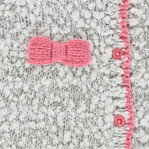 Gilet en maille pop-corn avec noeuds sur le devant 