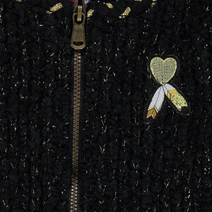 Gilet en maille pop-corn avec col tressé et poches 