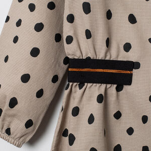 Robe manches longues à pois all-over 