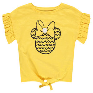 Tee-shirt manches courtes à manches volantées et print Minnie Disney 