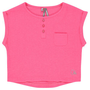 Tee-shirt court manches courtes côtelé 