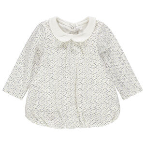 Tunique manches longues col Claudine imprimée all-over 