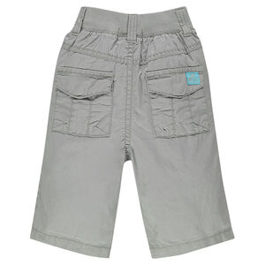 Bermuda uni à taille élastiquée et poches 