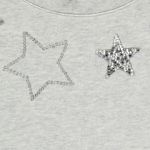 Junior - Sweat en molleton avec étoiles en sequins argentés 