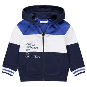 Gilet en molleton tricolore avec message printé 