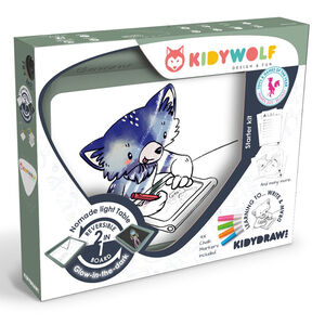 Tablette lumineuse KidyDraw Pro A4  5ans+ Nomade Vert Lettres-Chiffres-Dessins 