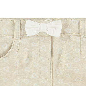 Short en coton fantaisie irisé avec coeurs all-over 