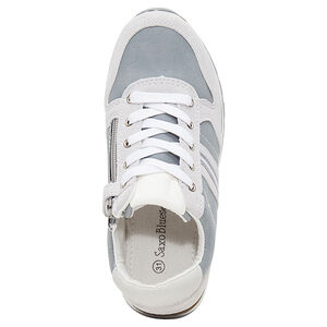 Baskets basses bi-matière à zip et lacets 