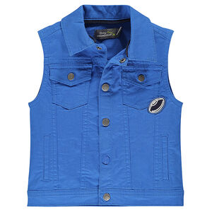 Veste en toile sans manches avec patch ballon de football américain 