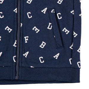 Ensemble gilet imprimé lettres all-over et pantalon uni en molleton 