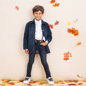 Chemise manches longues cérémonie à cravate amovible 