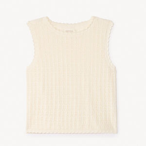 Pull sans manches en tricot fantaisie fille 