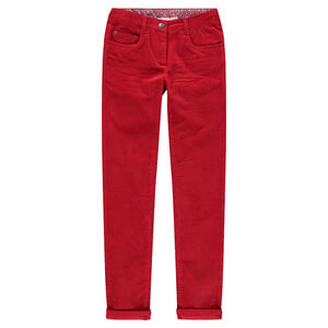 Junior - Pantalon en velours uni effet crinkle 