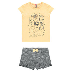 Pyjama court tee-shirt et short print chiens 