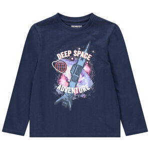 T-shirt manches longues en jersey avec motif fantaisie printé 