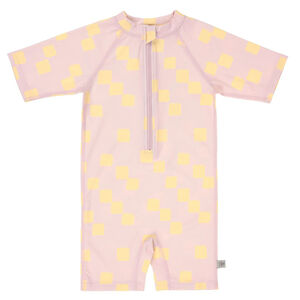Maillot de bain manches courtes T98 (25-36 mois) Checkerboard Pale Pink/Yellow 