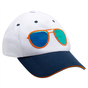 Casquette en twill bicolore avec lunettes effet miroir 