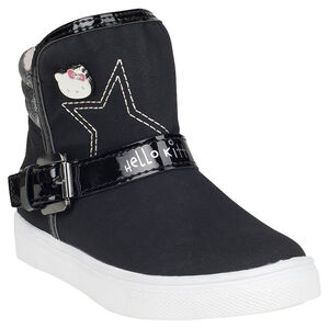 Baskets fantaisie noires pailletées Hello Kitty doublées fausse fourrure 