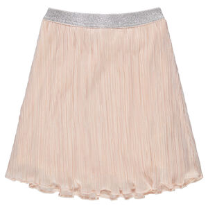 Junior - Jupe de cérémonie plissée avec ceinture élastiquée argentée 