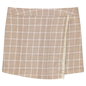 Junior - Jupe courte à carreaux effet porte-feuille  