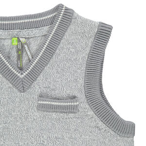 Pull sans manches col V avec poche fantaisie 