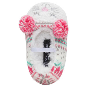 Chaussons en tricot avec doublure en sherpa et pompons 