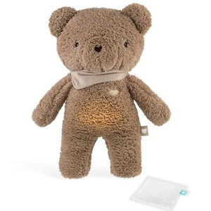 Peluche Ourson veilleuse 5-en-1 avec bouillotte naturelle Brun 