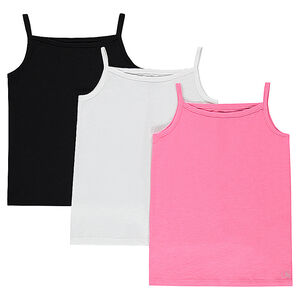Lot de 3 débardeurs unis en jersey 