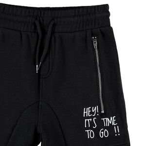 Pantalon de jogging en molleton fantaisie avec zips et messages printés 