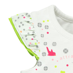 Ensemble naissance tunique et legging avec print fantaisie et imprimé rayé 