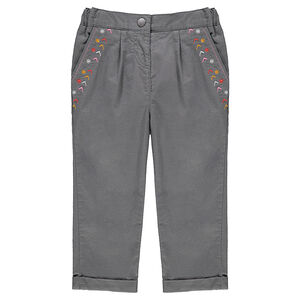 Pantalon en coton fantaisie avec broderies 