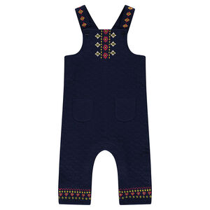 Salopette en molleton fantaisie et broderies 