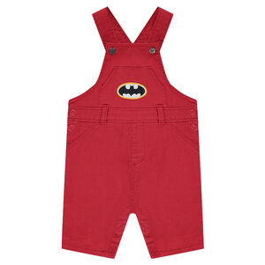 Salopette courte en coton fantaisie JUTICE LEAGUE - CHIBI avec logo Batman brodé 
