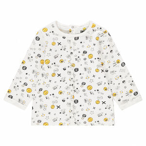 Tee-shirt manches longues en jersey avec Smiley printé all-over 