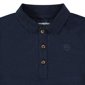 Polo manches longues en jersey slub avec logo printé 