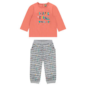Ensemble tee-shirt manches longues printé avec pantalon imprimé 