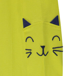 Ensemble robe en molleton avec chat printé et sous pull 