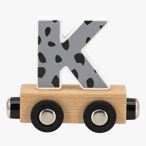 Lettre "K" en bois pour train coloré 