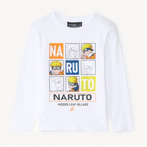 T-shirt manches longues uni print Naruto garçon 
