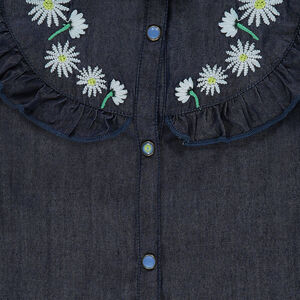 Chemisier en tencel avec volant et broderies 