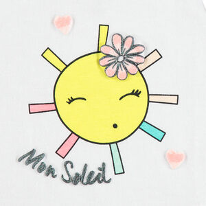 Débardeur en jersey uni avec noeuds et print fantaisie 