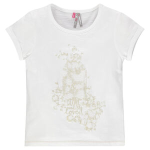 Tee-shirt manches courtes avec print doré 