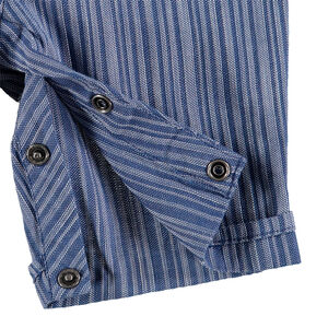 Salopette courtes à rayures jacquard avec soleil brodé 