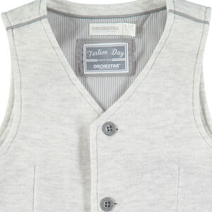 Gilet serveur de cérémonie en jersey avec doublure rayée 