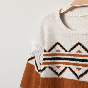 Robe en tricot à motif ethnique en jacquard  