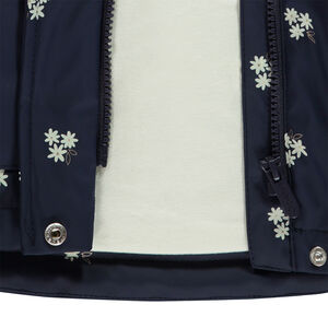 Parka gomme doublée imprimé fleurs fille 