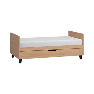 Lit Simple 70 x 140 cm - Bois / Noir 